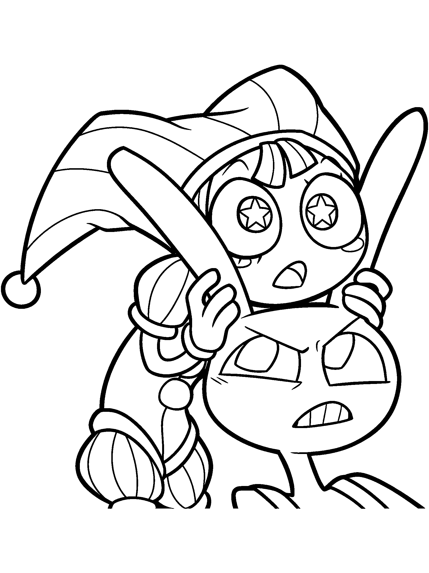 pomni and jax funny conflict the amazing digital circus line art