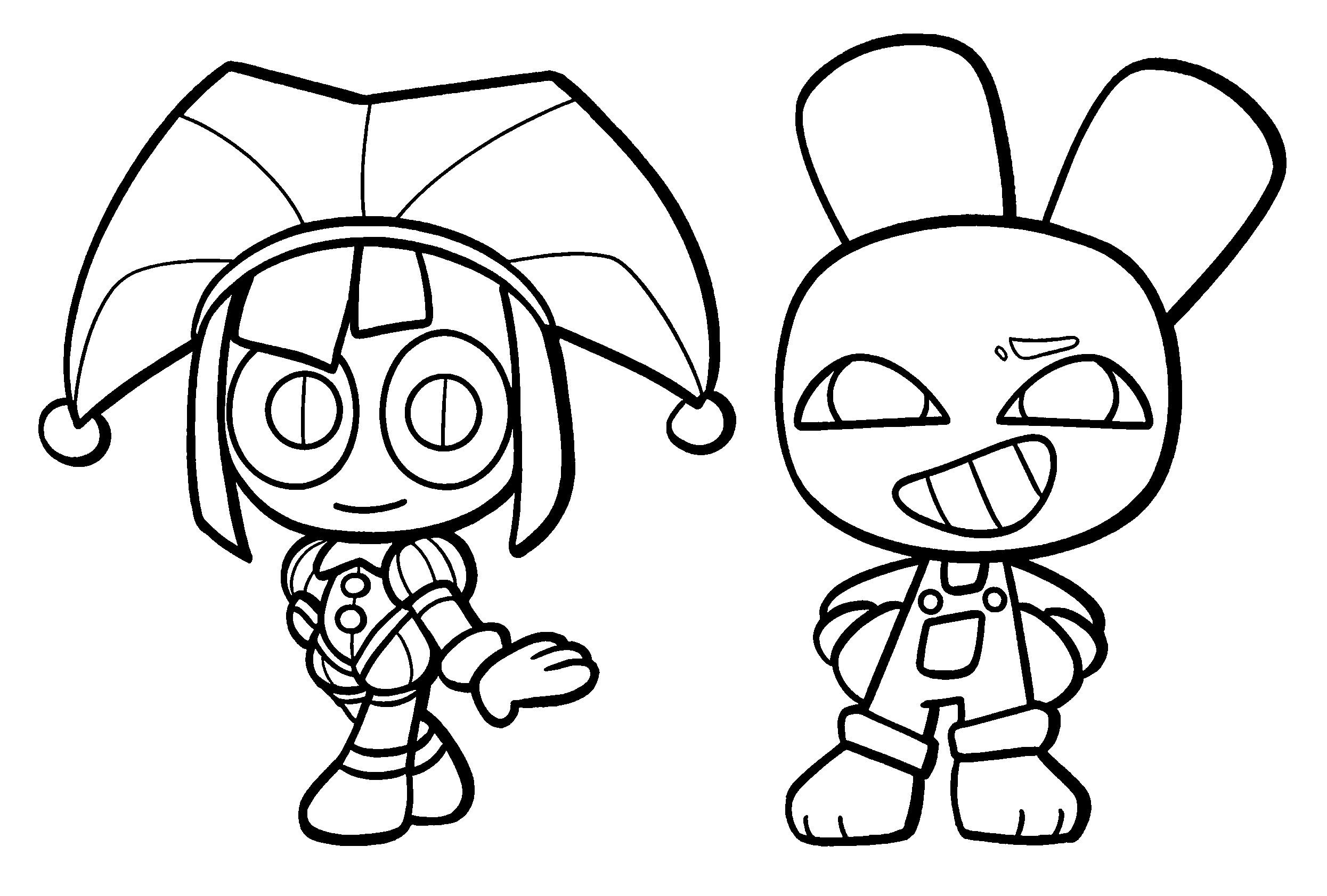pomni and jax magic box the amazing digital circus line art