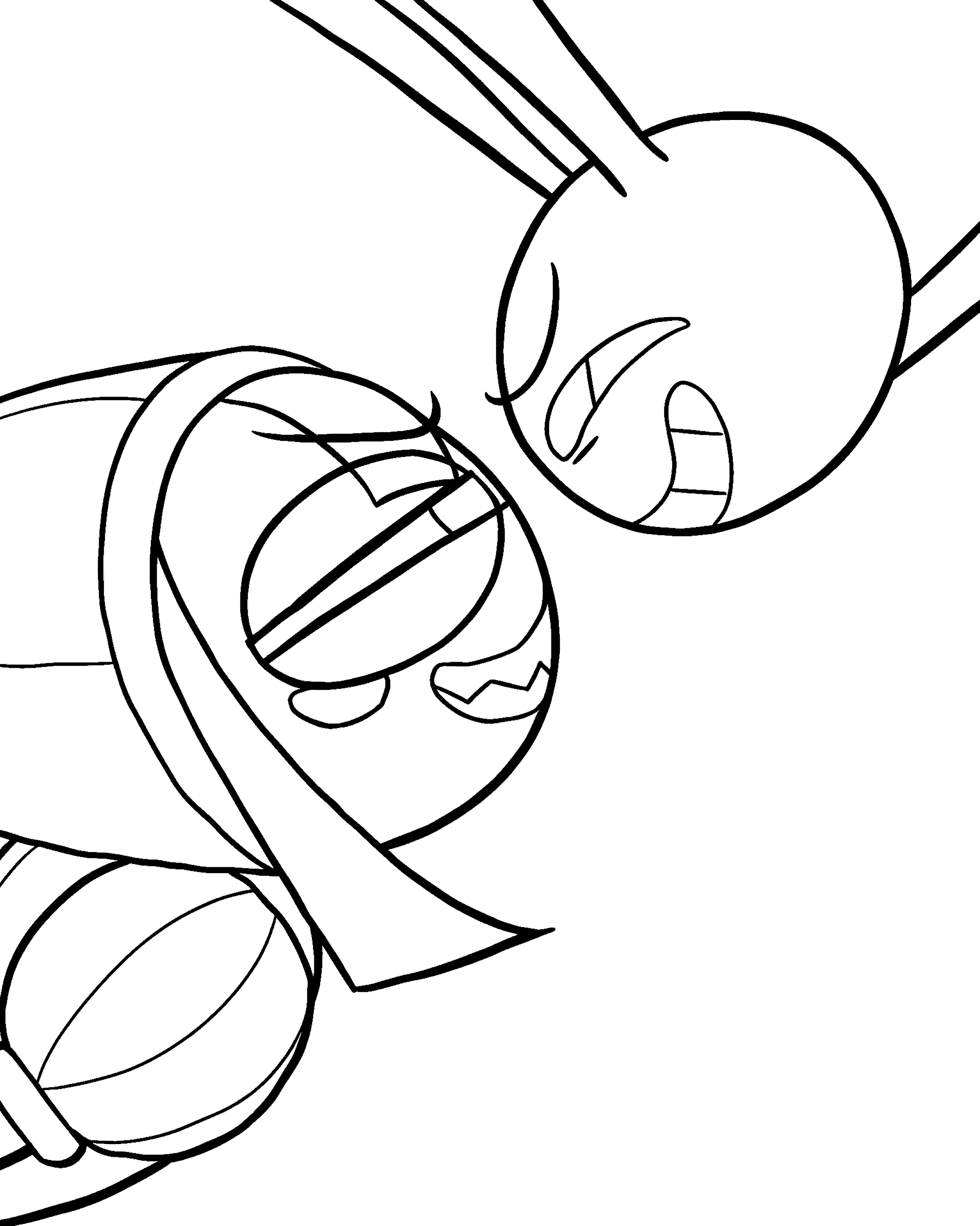 pomni and jax smug smirk face to face close up tadc the amazing digital circus line art for kids and adults