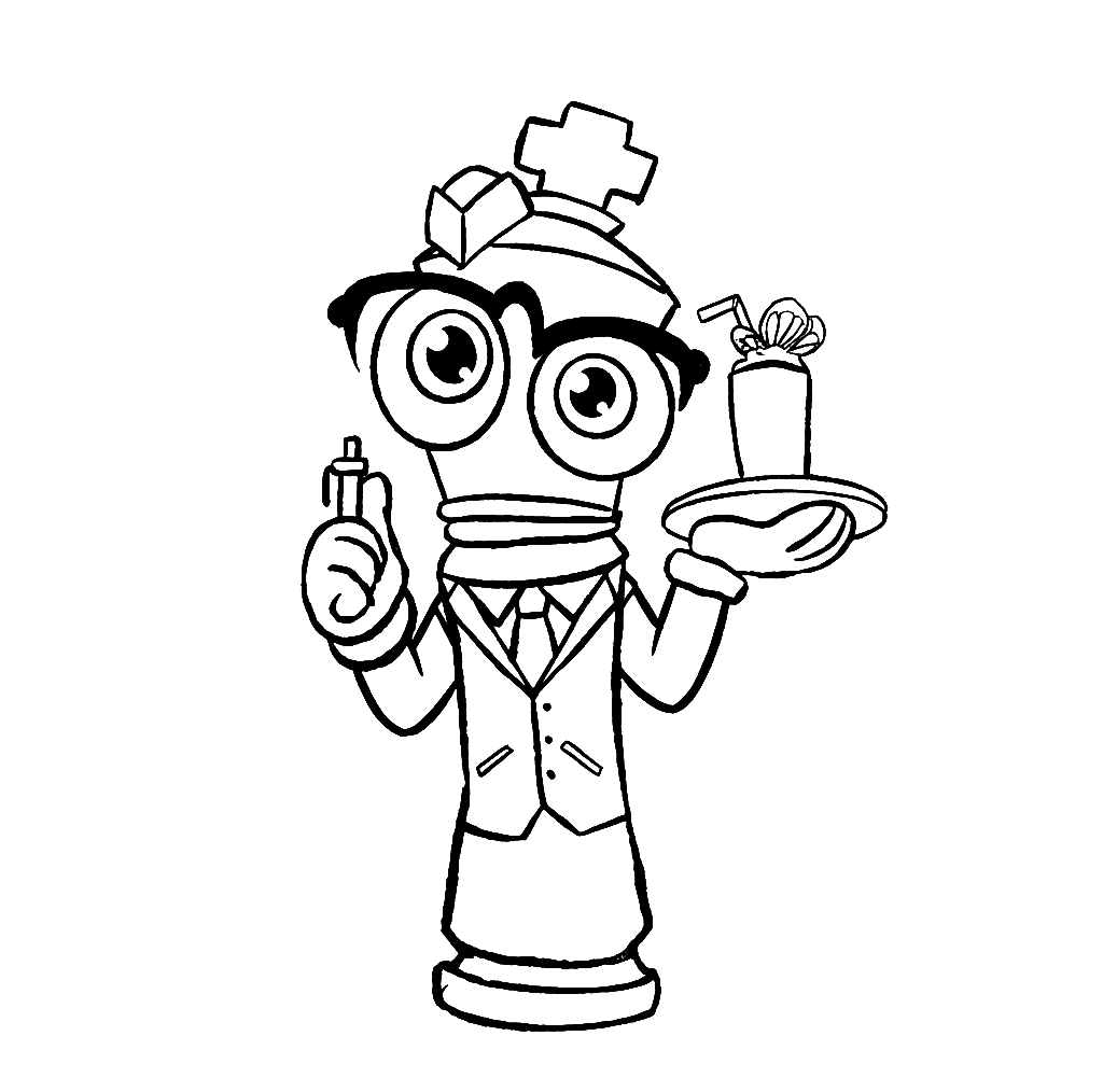professional kinger businessman suit pen drink tadc the amazing digital circus line art