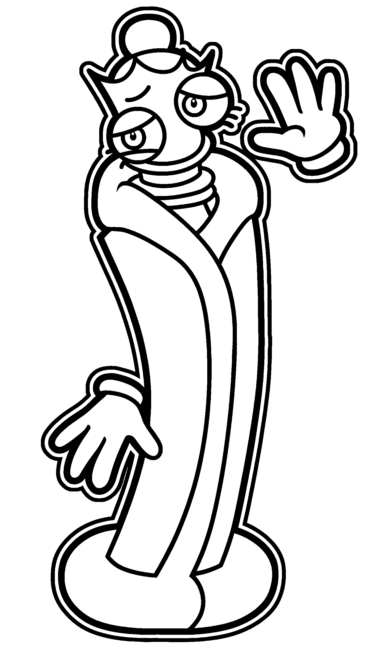 queenie waving portrait the amazing digital circus line art