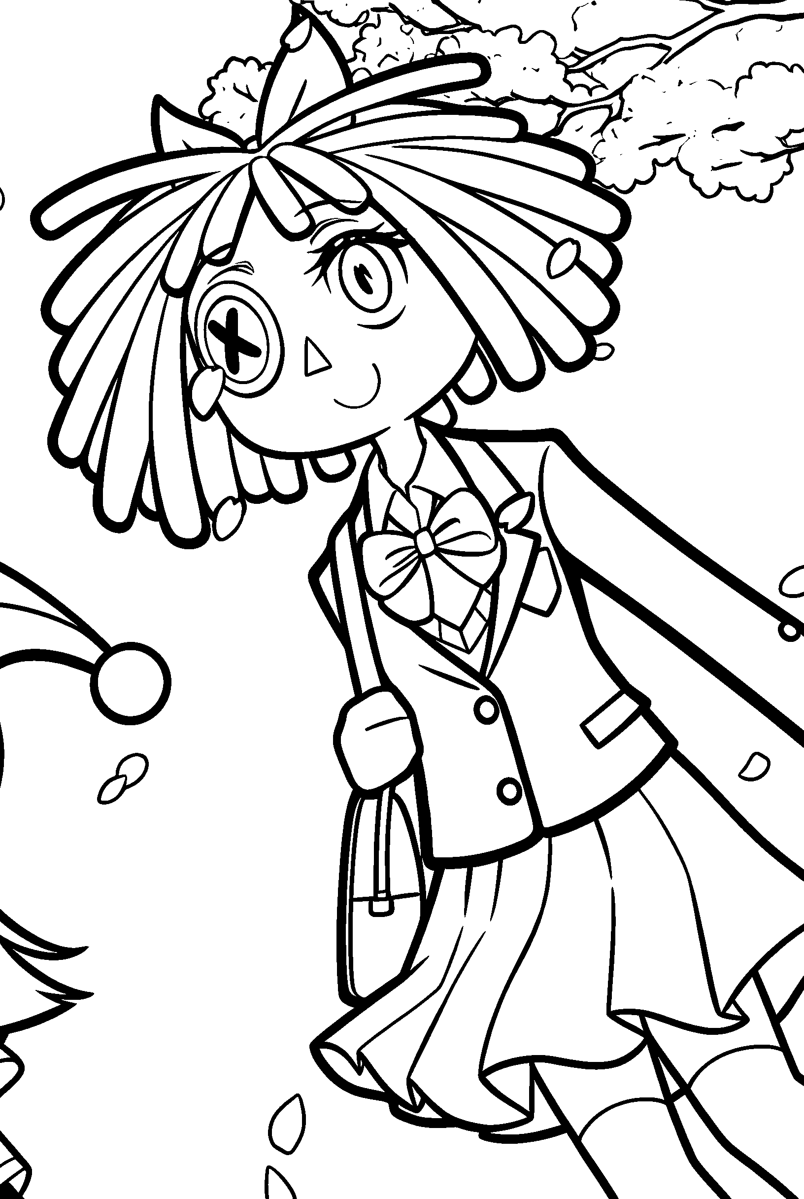 ragatha in japanese school uniform the amazing digital circus line art