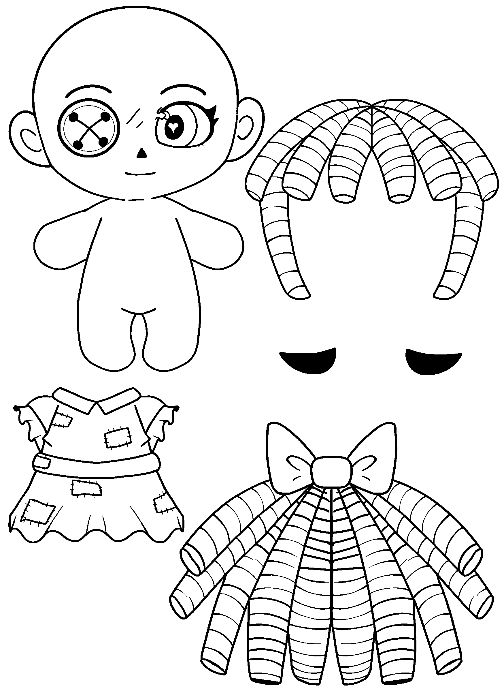 ragatha paper doll cut out craft activity tadc the amazing digital circus line art