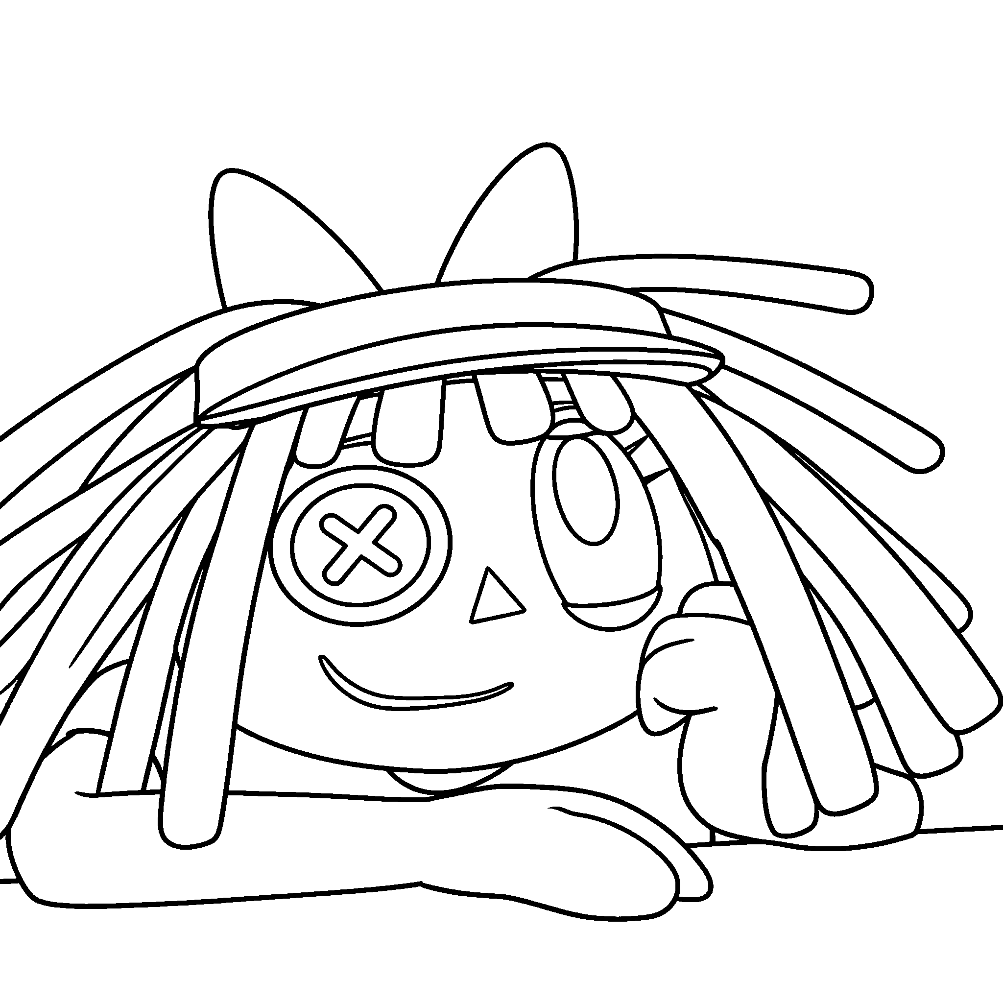 ragatha smiling portrait the amazing digital circus line art
