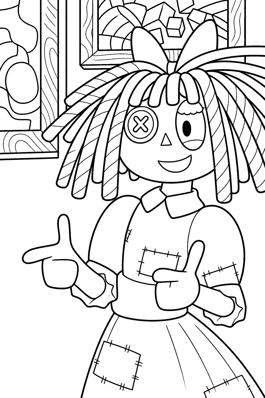 ragatha visiting art gallery the amazing digital circus line art
