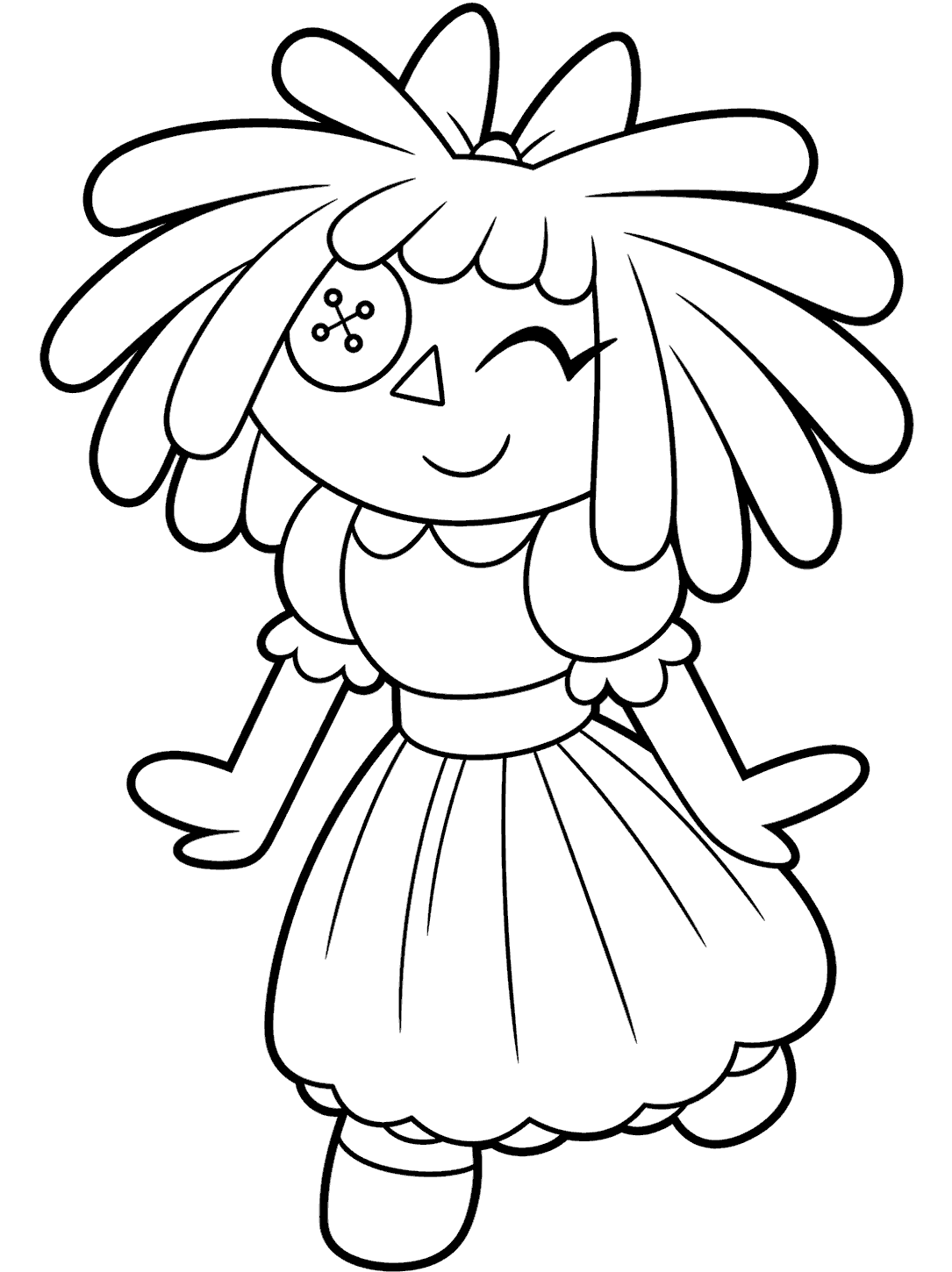 ragatha winking rag doll happy pose tadc the amazing digital circus line art