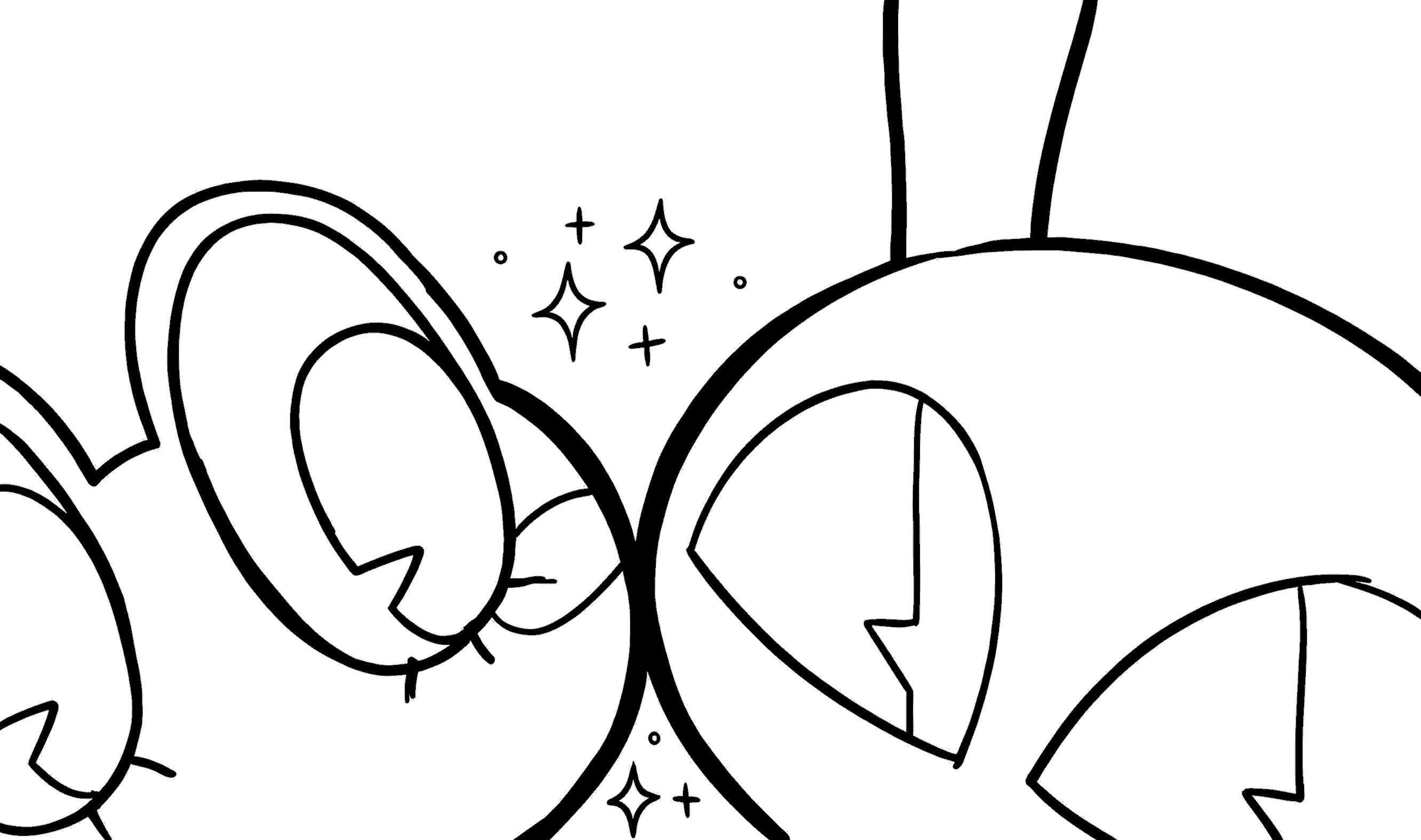 ribbit and jax face to face sparkle eyes the amazing digital circus line art