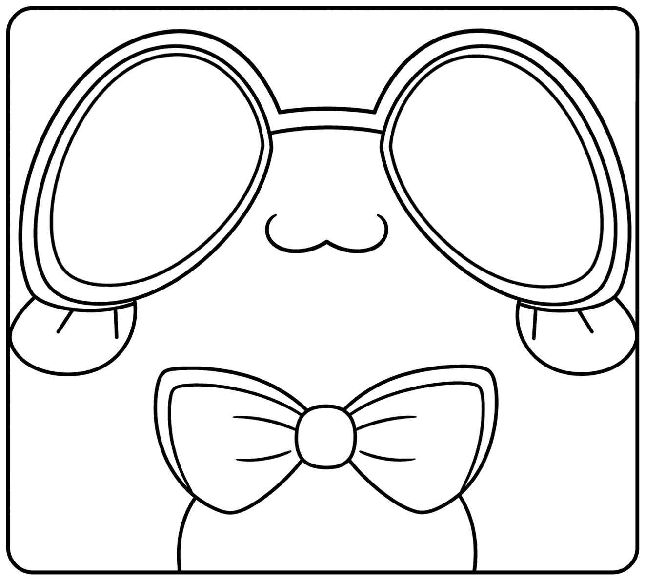 ribbit cute frog big round pupils close up bowtie tadc the amazing digital circus line art for kids and adults