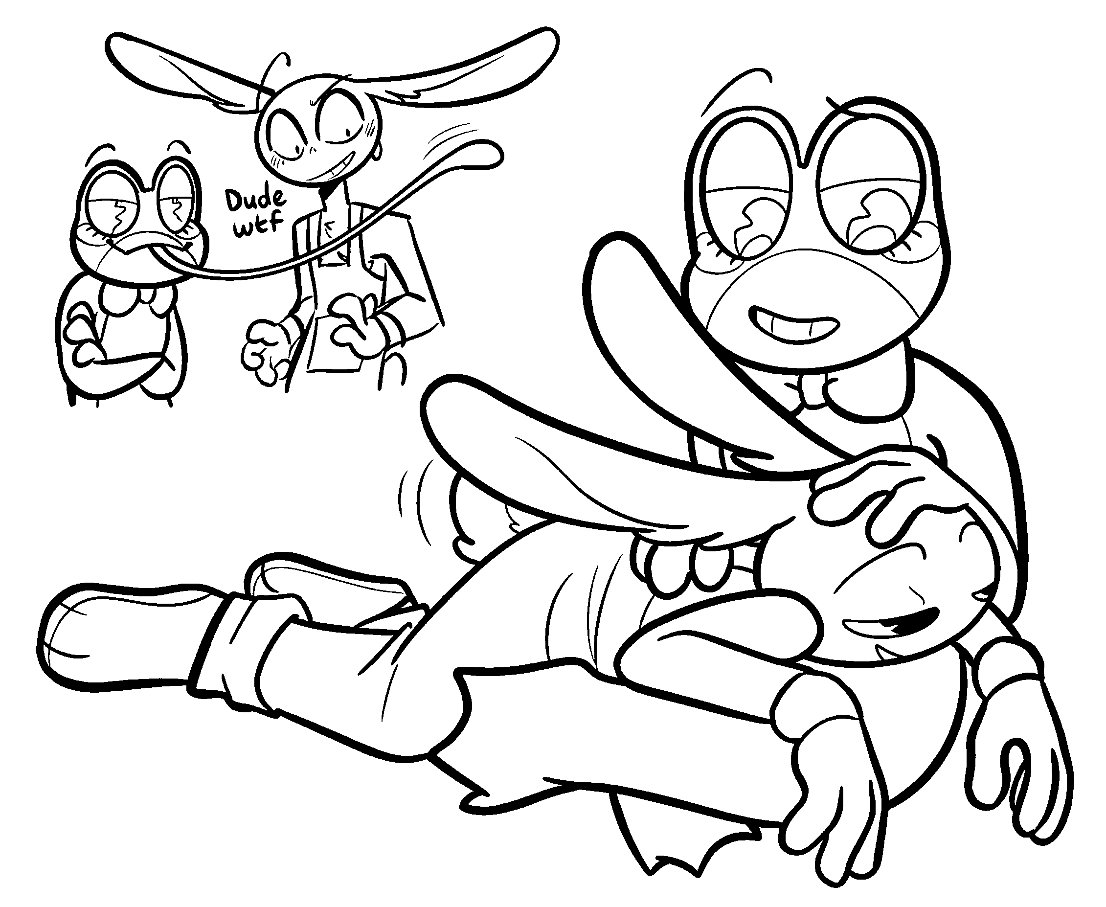 ribbit frog petting jax rabbit funny interaction tadc the amazing digital circus line art