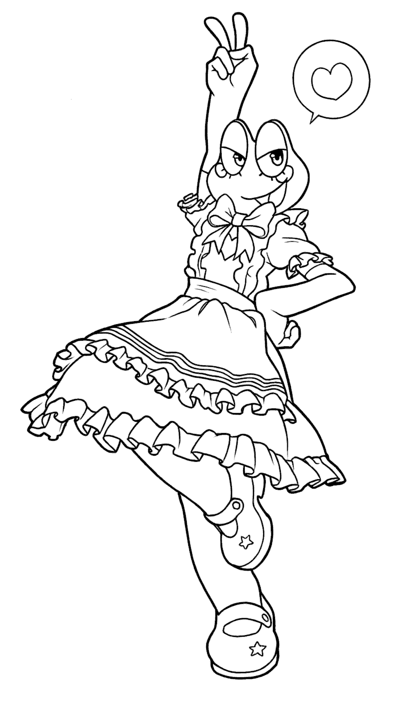 ribbit peace sign maid outfit the amazing digital circus line art