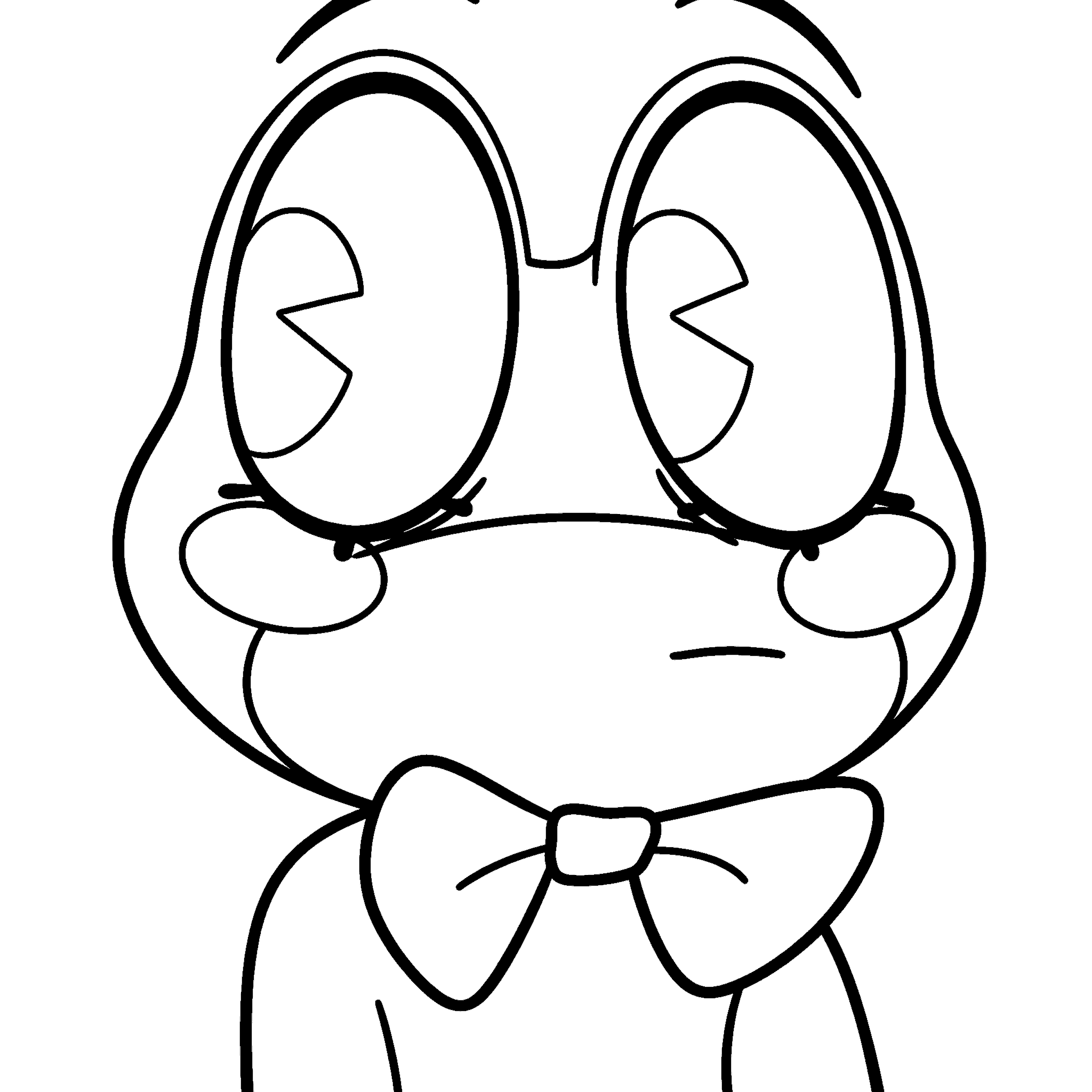 ribbit portrait with bow tie the amazing digital circus line art