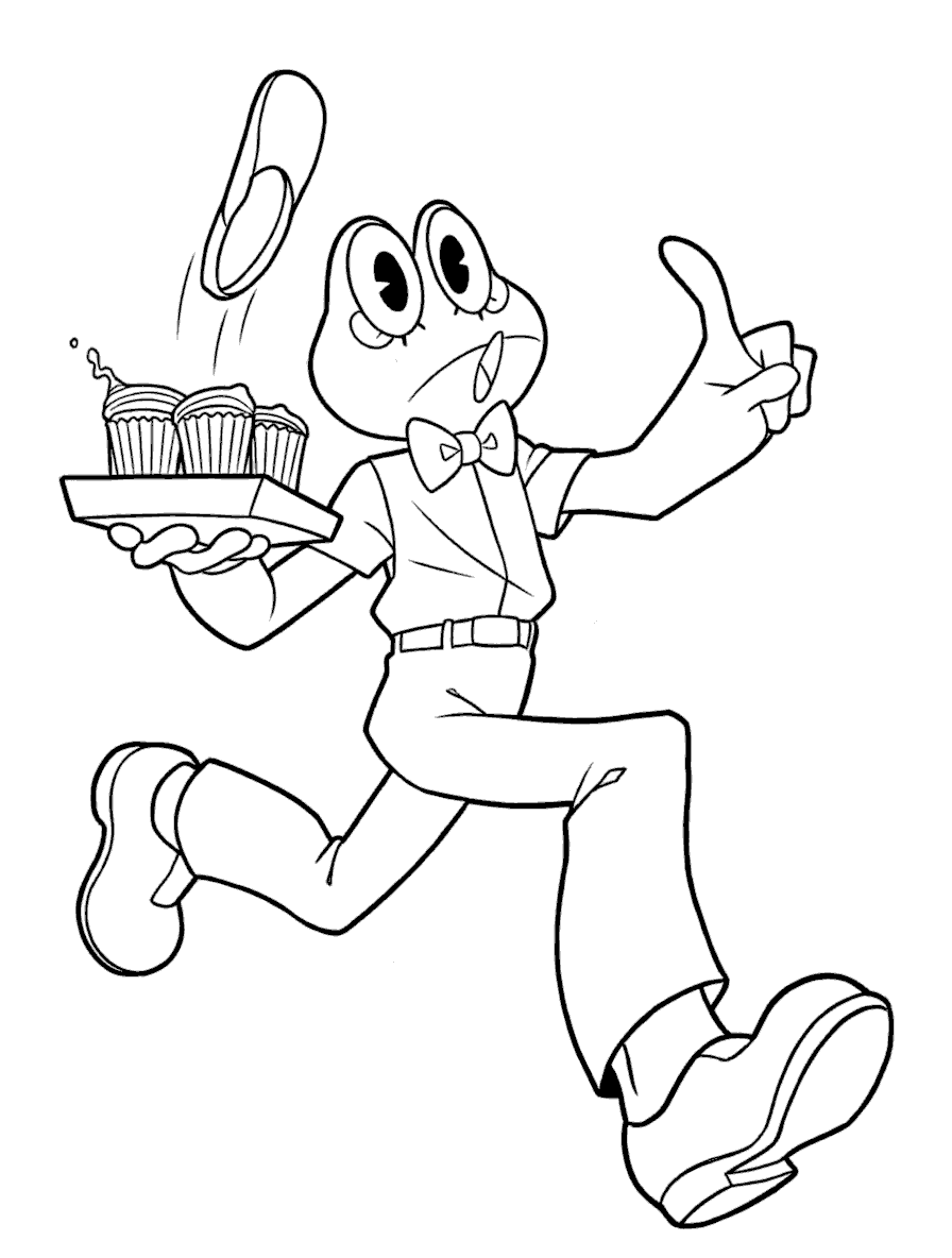 ribbit waiter serving cupcakes the amazing digital circus line art