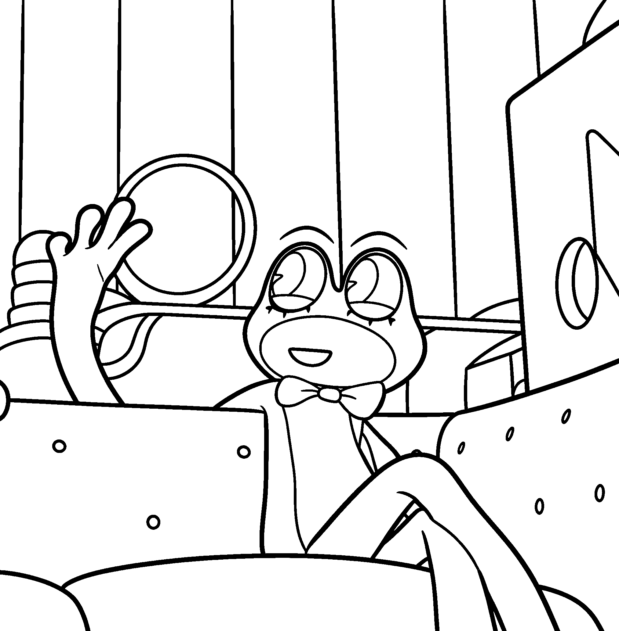 ribbit waving from the couch the amazing digital circus line art