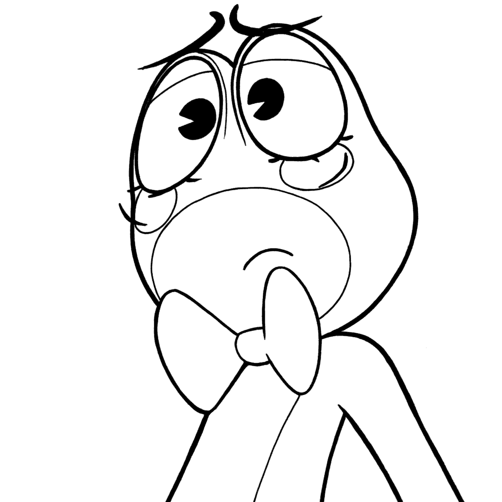 ribbit wearing a bow tie the amazing digital circus line art