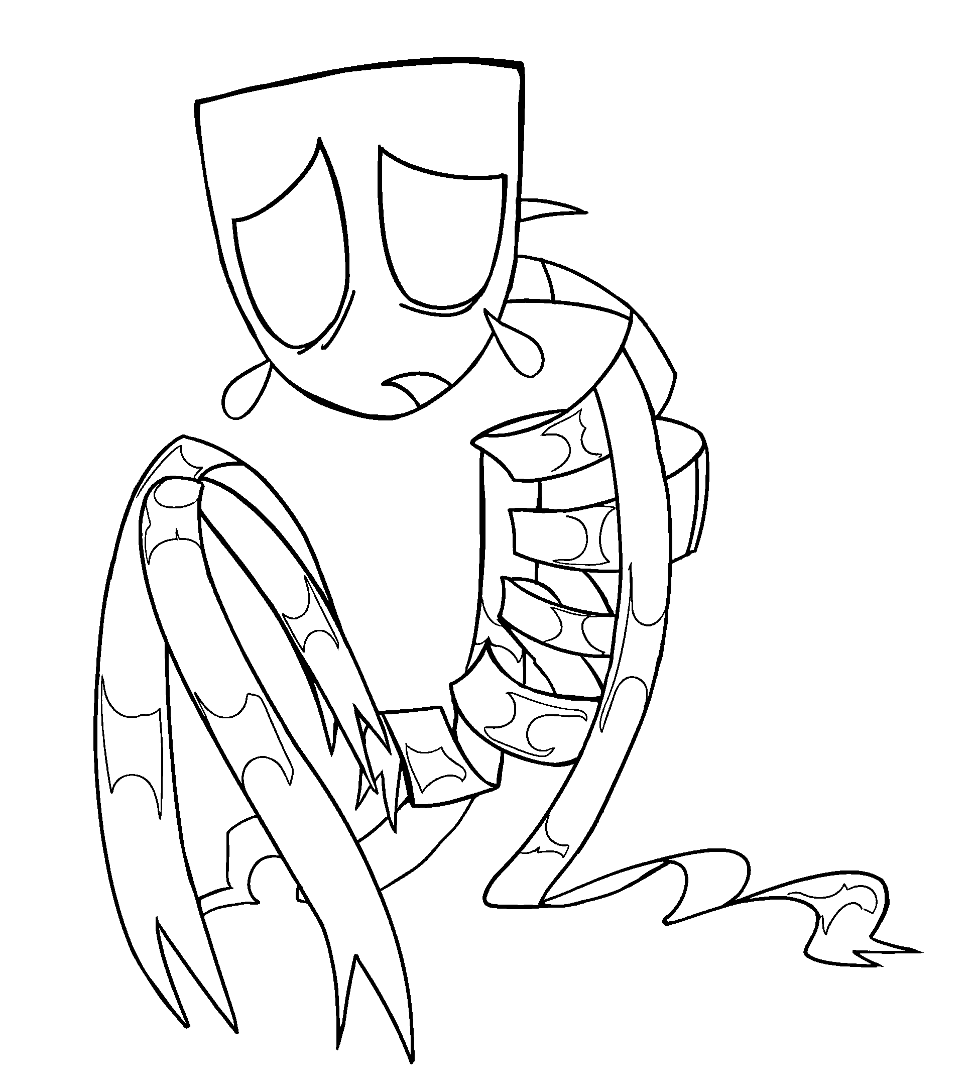 sad gangle crying tragedy mask ribbon body tadc the amazing digital circus line art