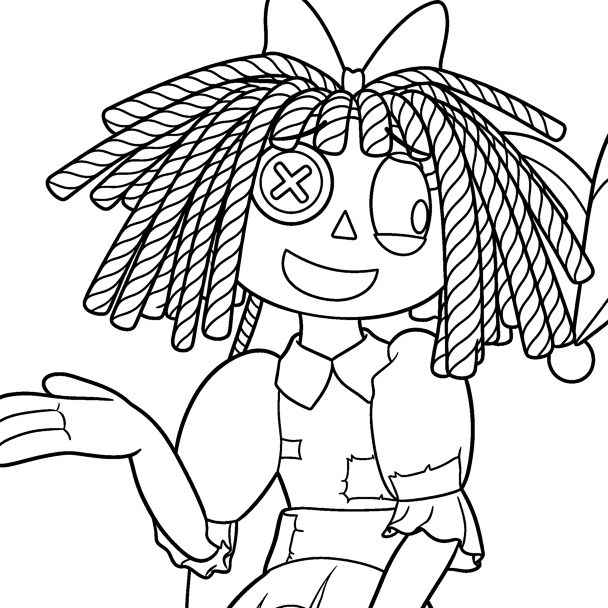 smiling ragatha portrait the amazing digital circus line art