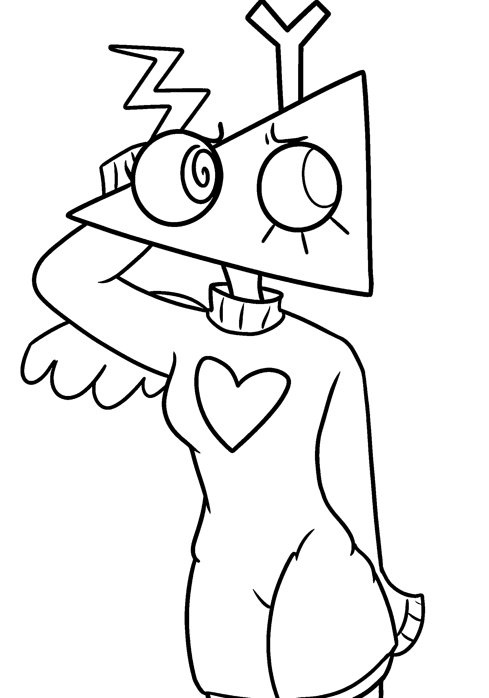 stylish zooble in heart sweater the amazing digital circus line art
