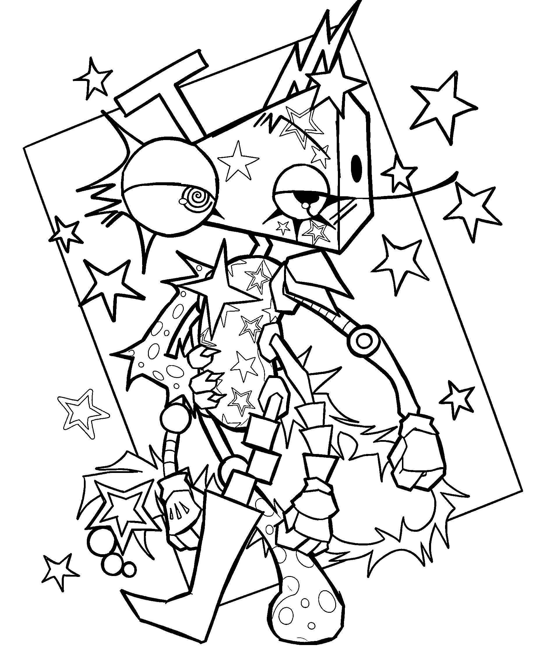 zooble abstract star pattern the amazing digital circus line art