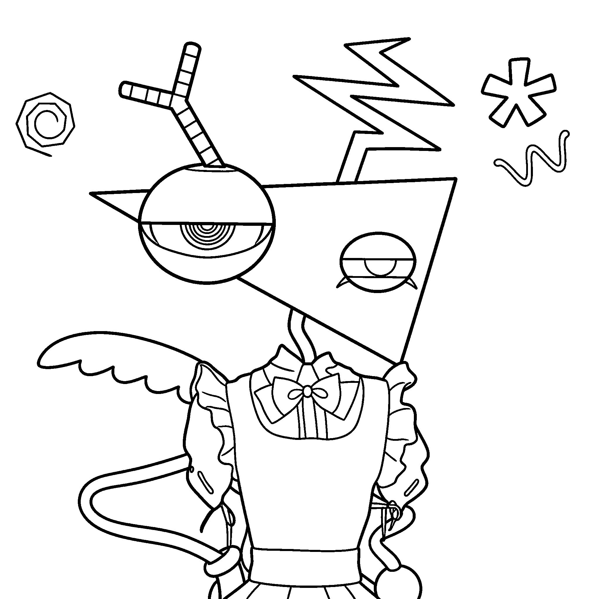 zooble in maid outfit the amazing digital circus line art