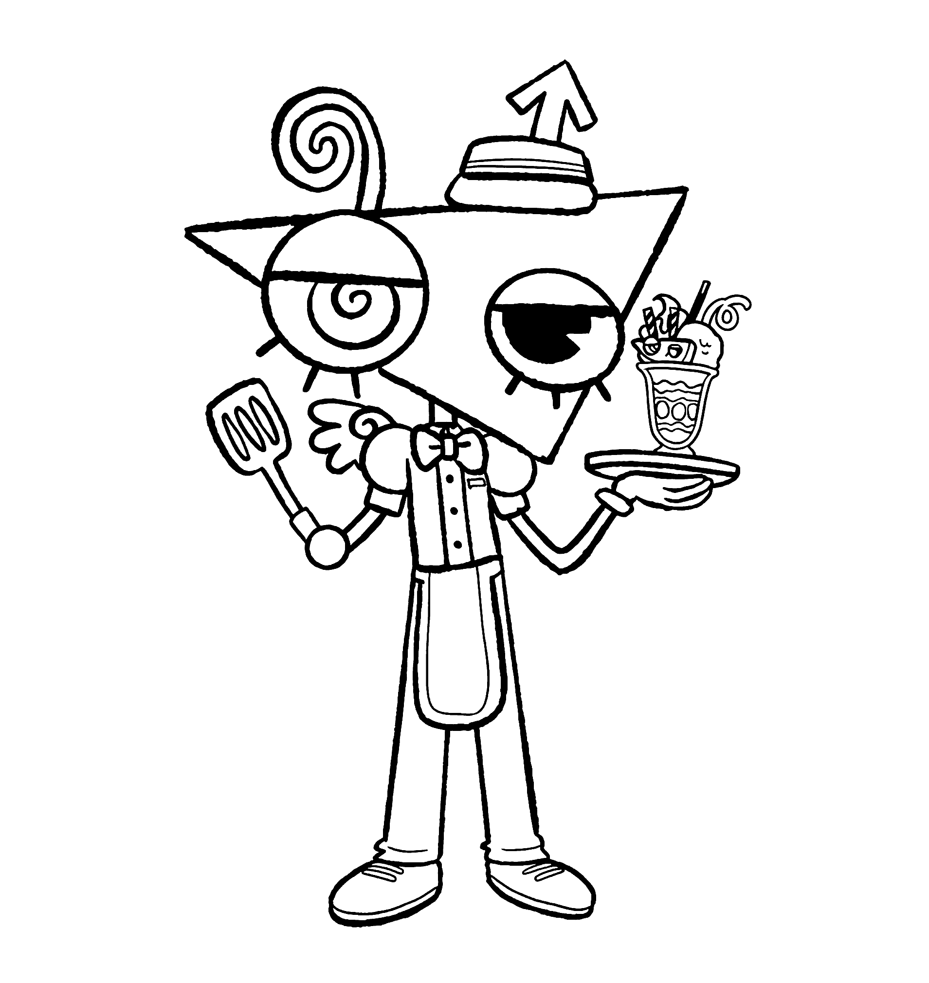 zooble serving ice cream dessert the amazing digital circus line art