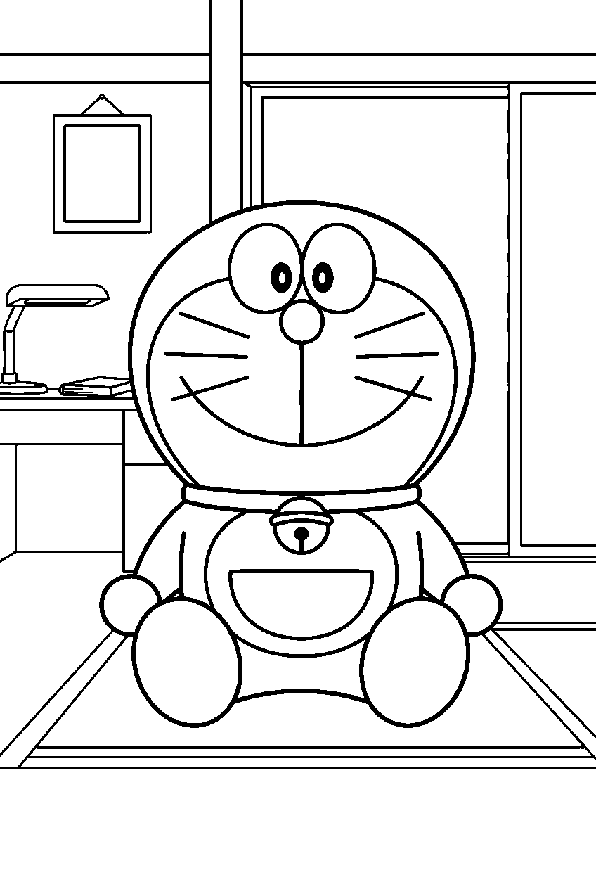doraemon in nobita s house line art
