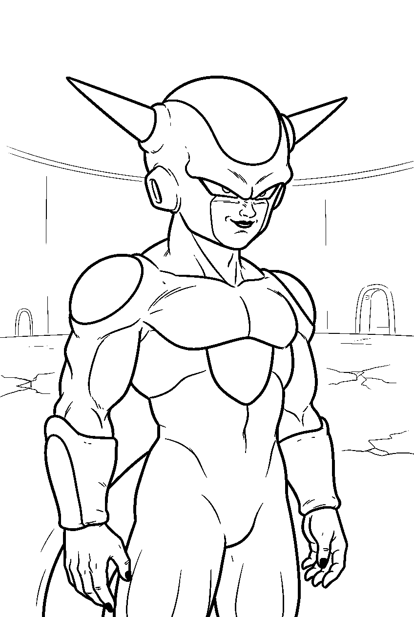 dragon ball z frieza in hyperbolic time chamber line art