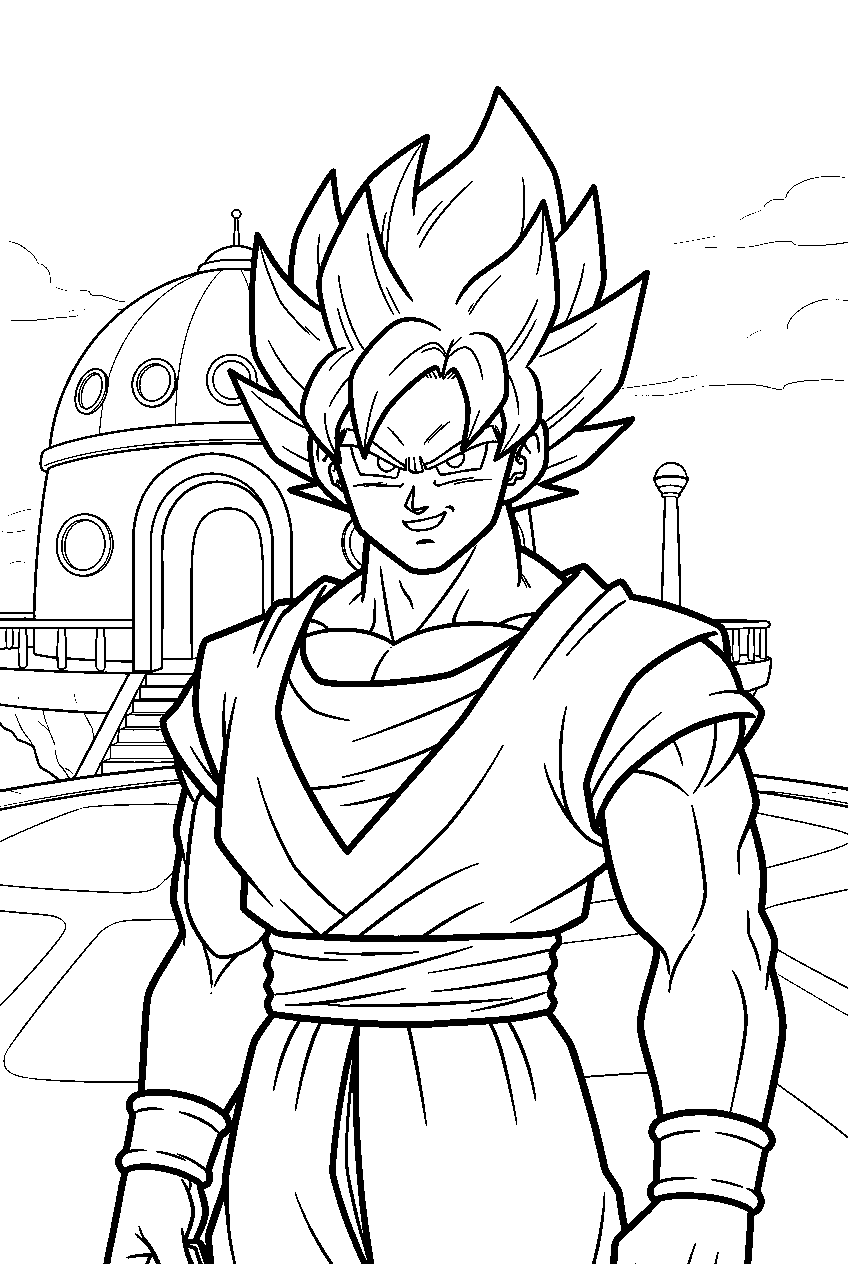 dragon ball z characters at kami s lookout line art