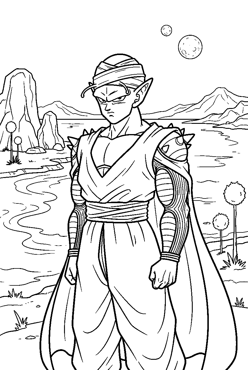 dragon ball z characters by namekian lake line art
