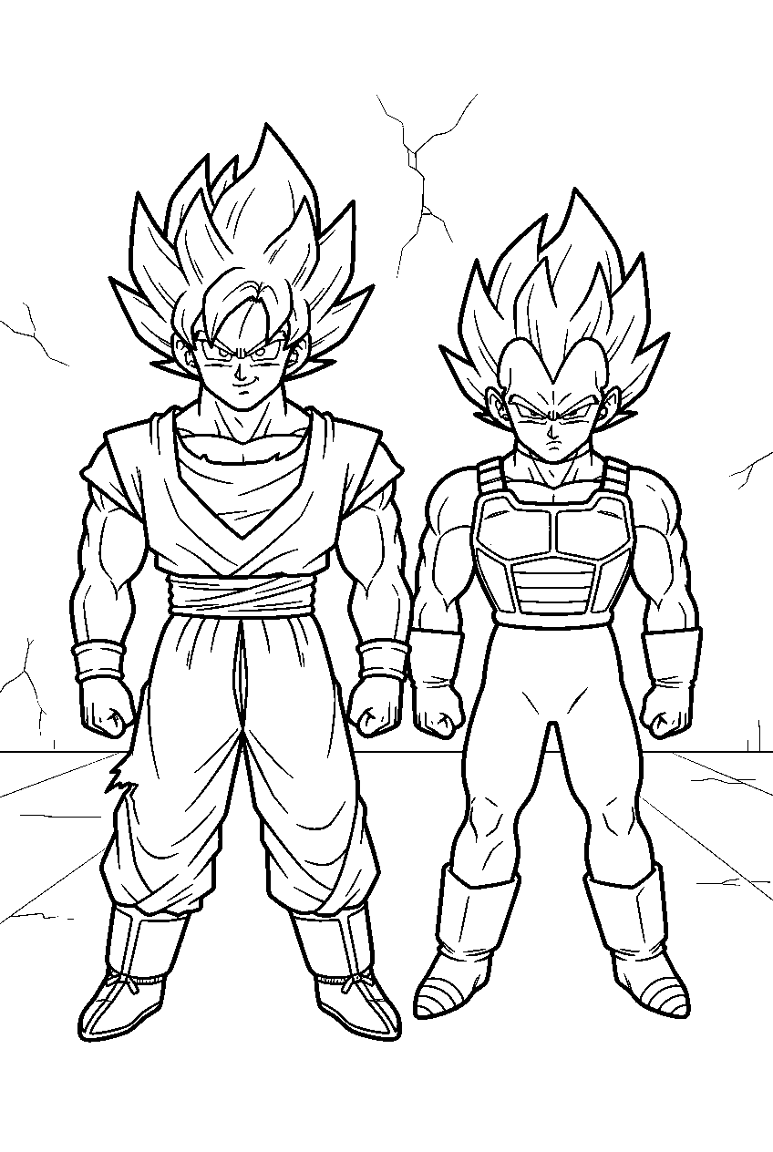 dragon ball z characters in hyperbolic time chamber line art