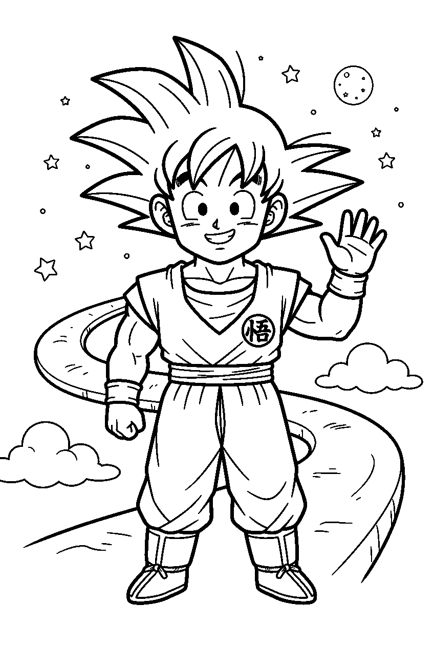 dragon ball z characters in other world line art
