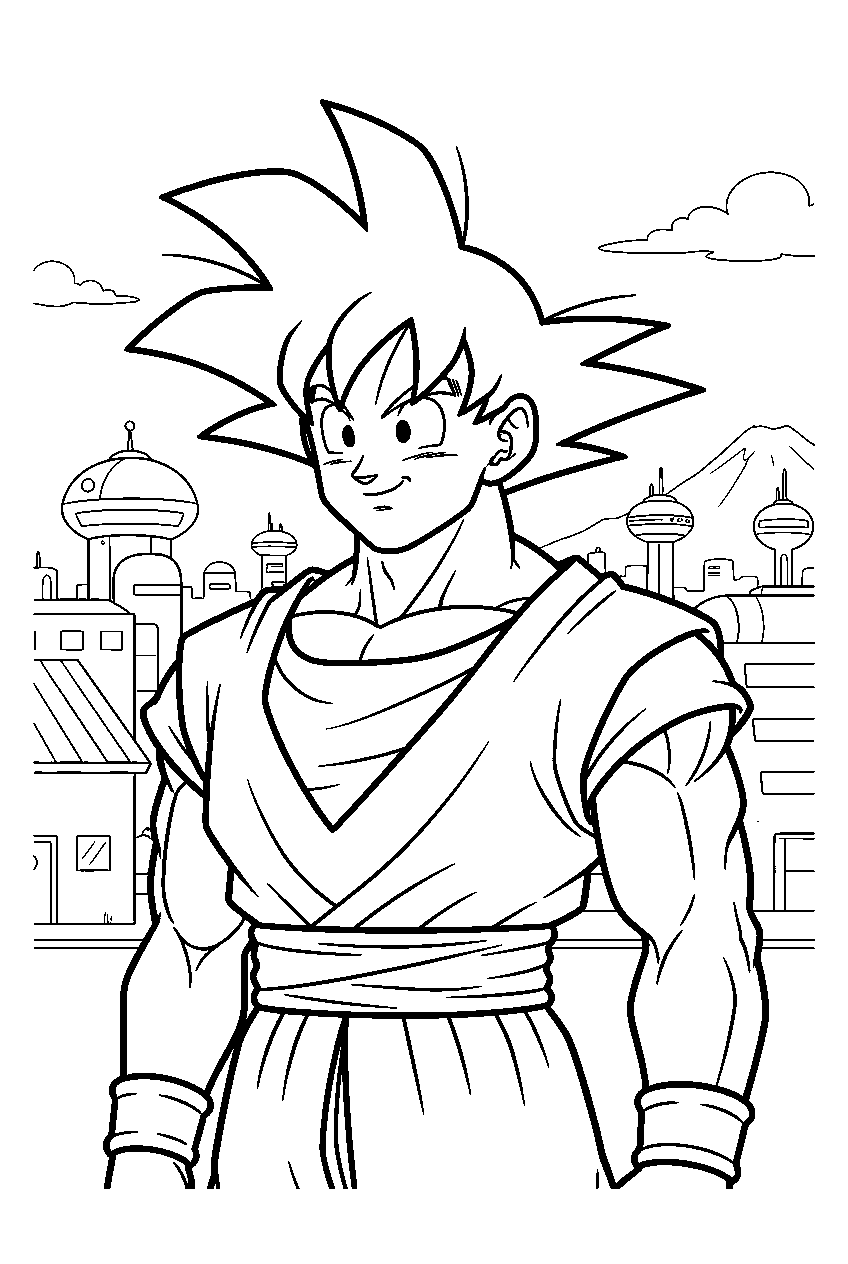 dragon ball z characters in west city line art