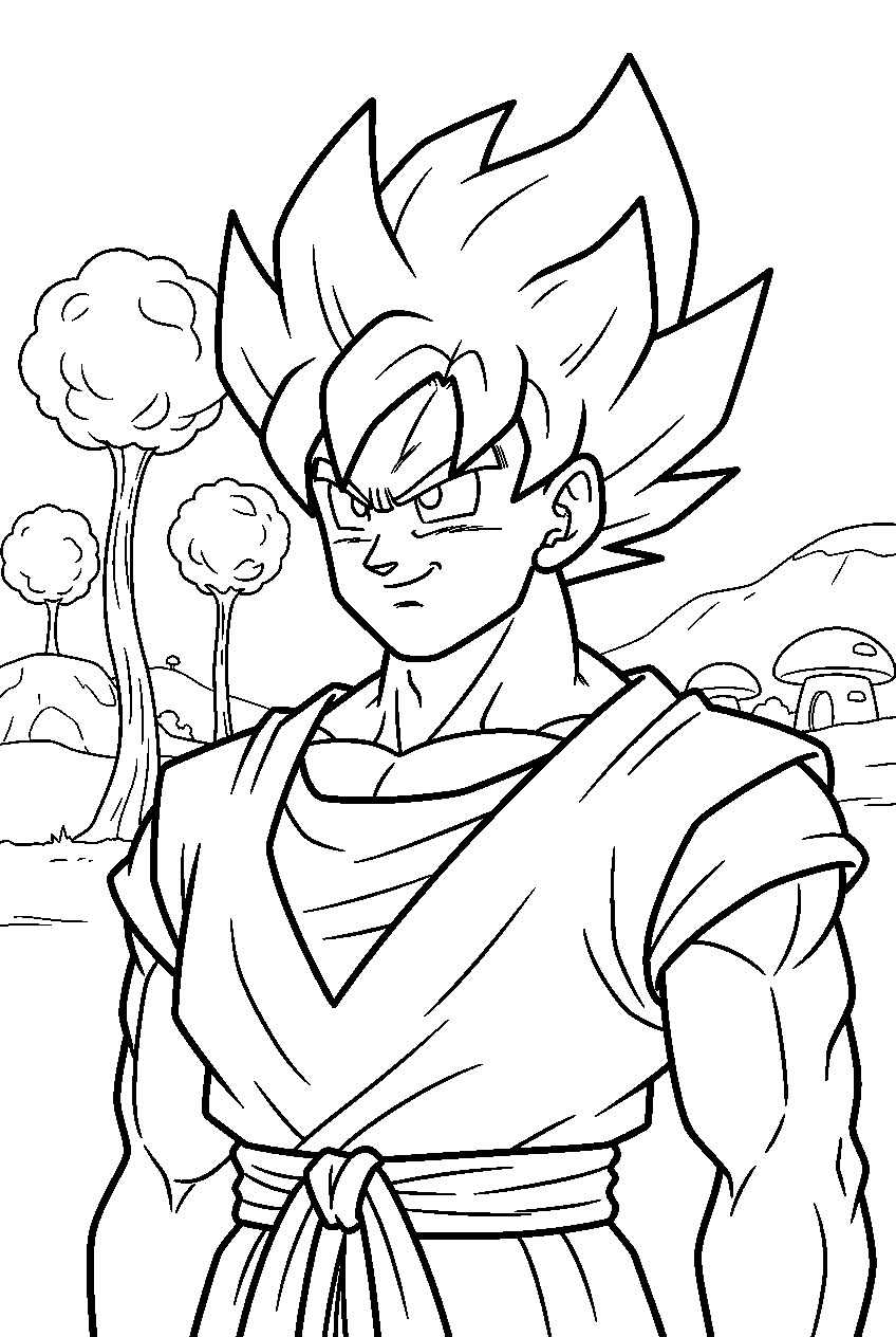 dragon ball z characters on new namek line art