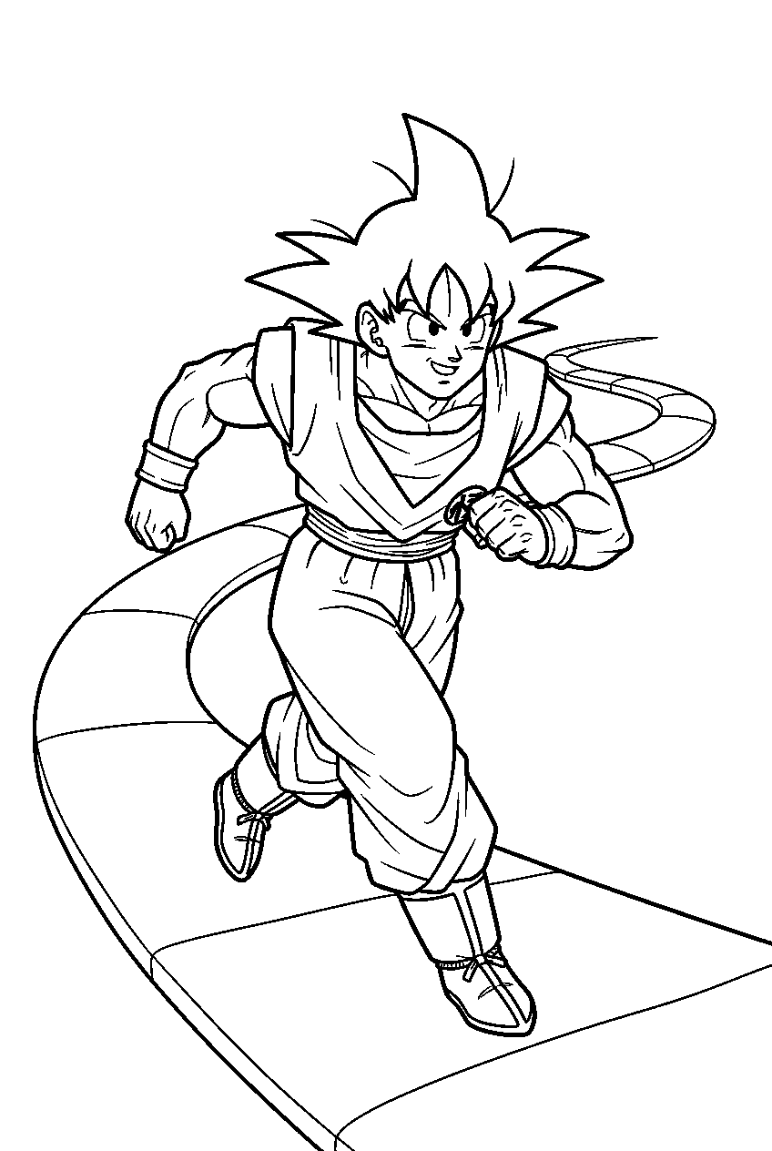 dragon ball z characters on snake way line art
