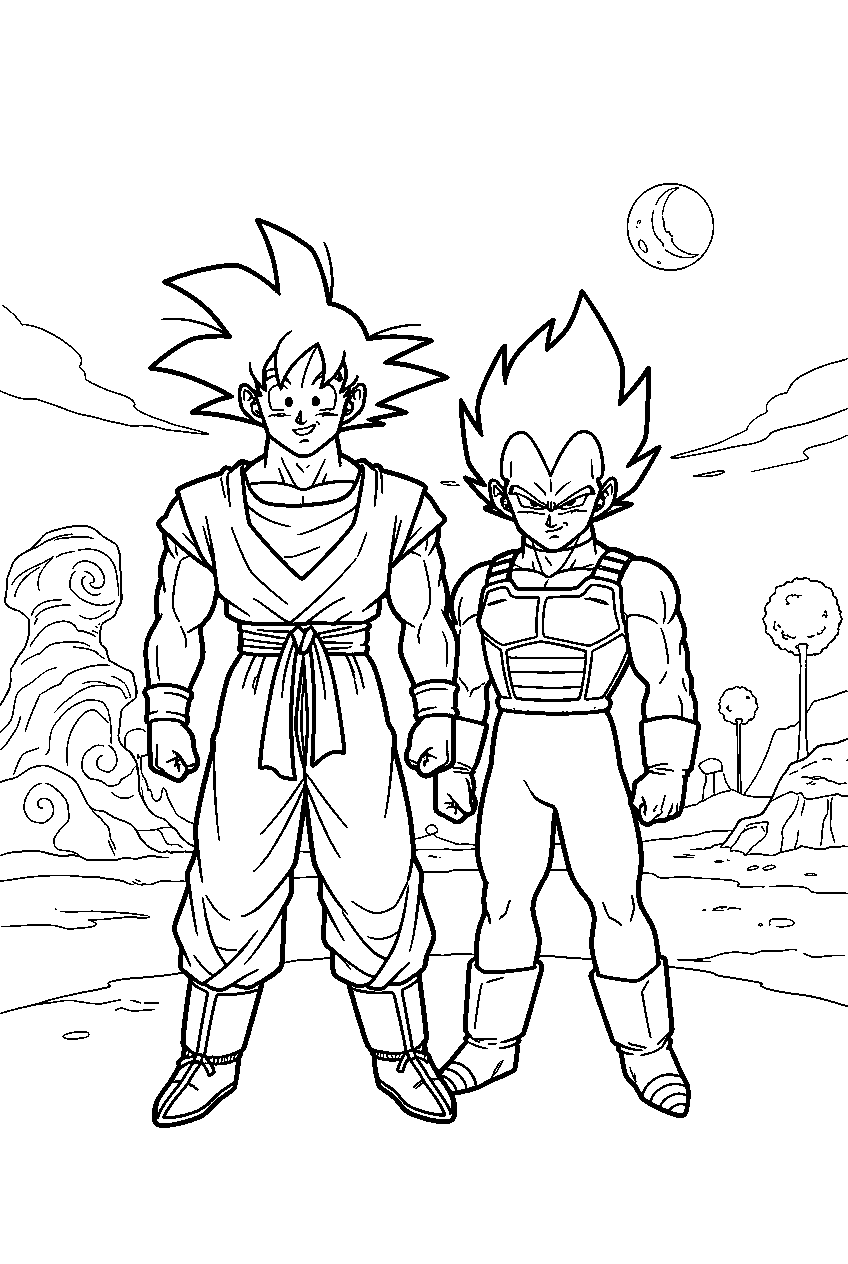dragon ball z characters on supreme kai s world line art