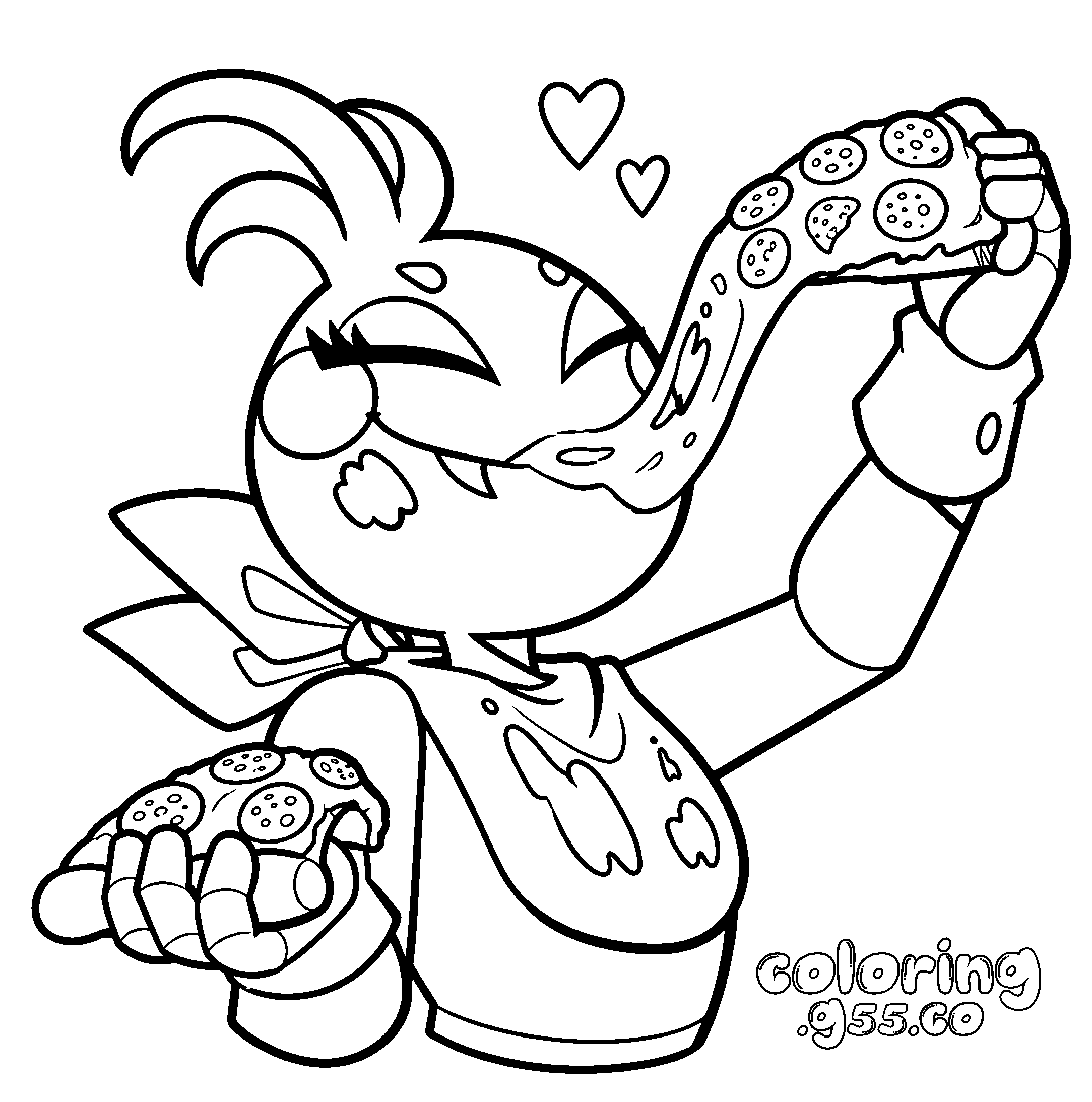 chica eating pizza five nights at freddys line art