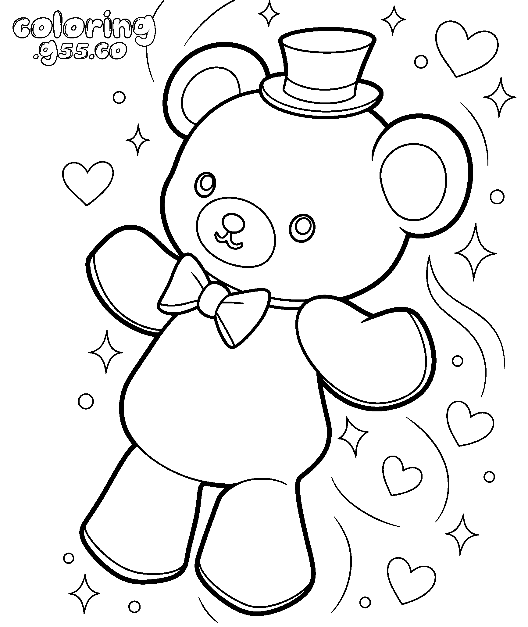 cute golden freddy plush line art