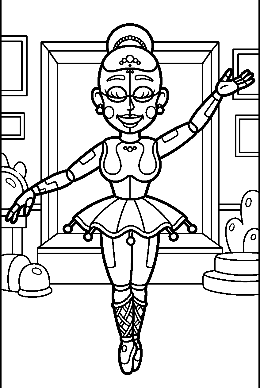 fnaf characters in ballora gallery line art
