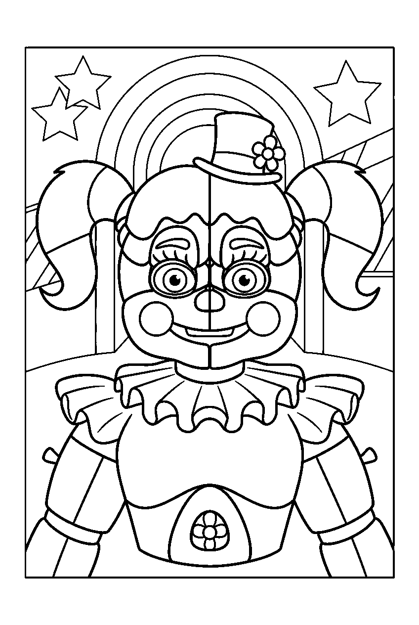 fnaf characters in circus baby s entertainment and rental line art