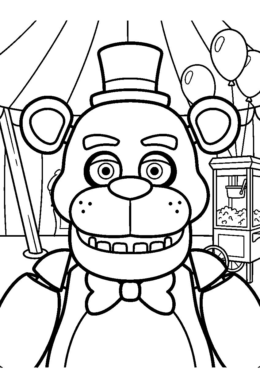 fnaf characters in circus gallery line art