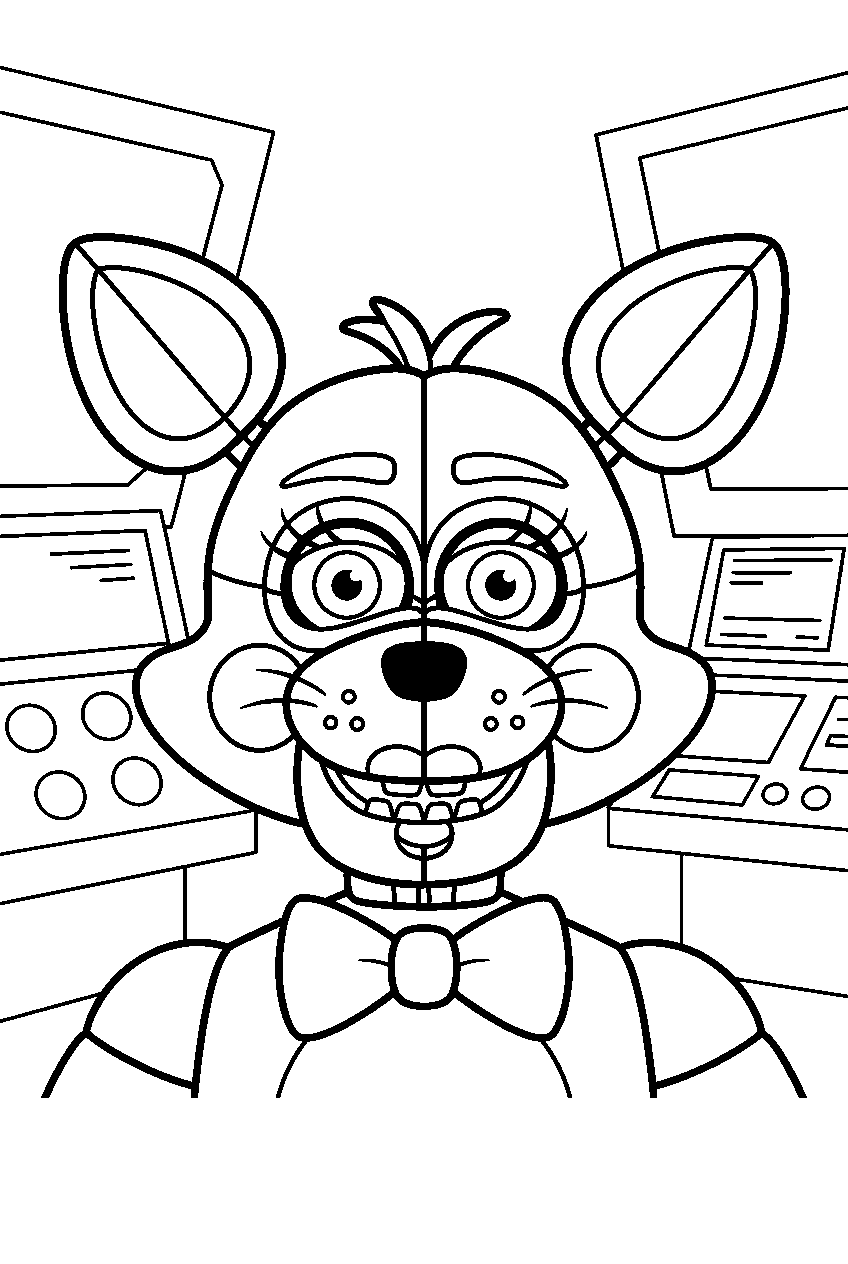 fnaf characters in control module line art