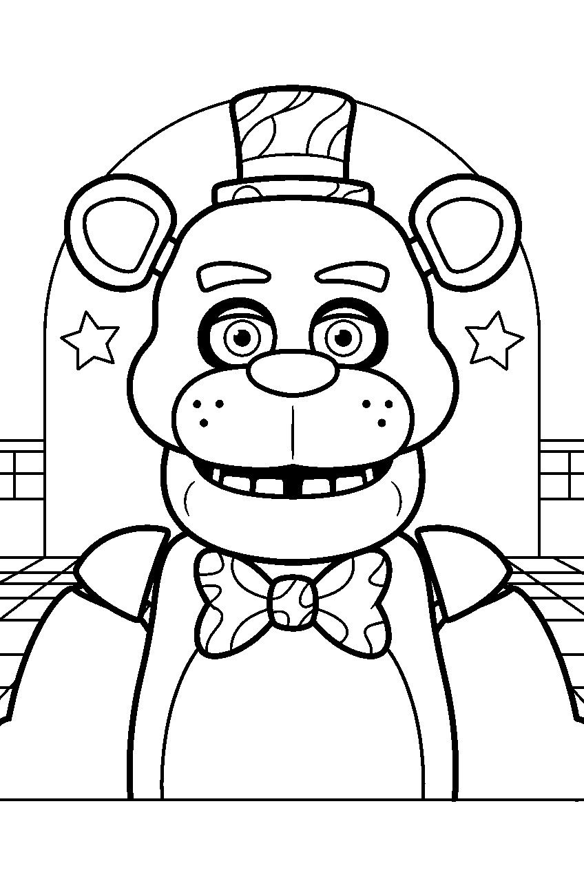 fnaf characters in freddy fazbear s pizza line art