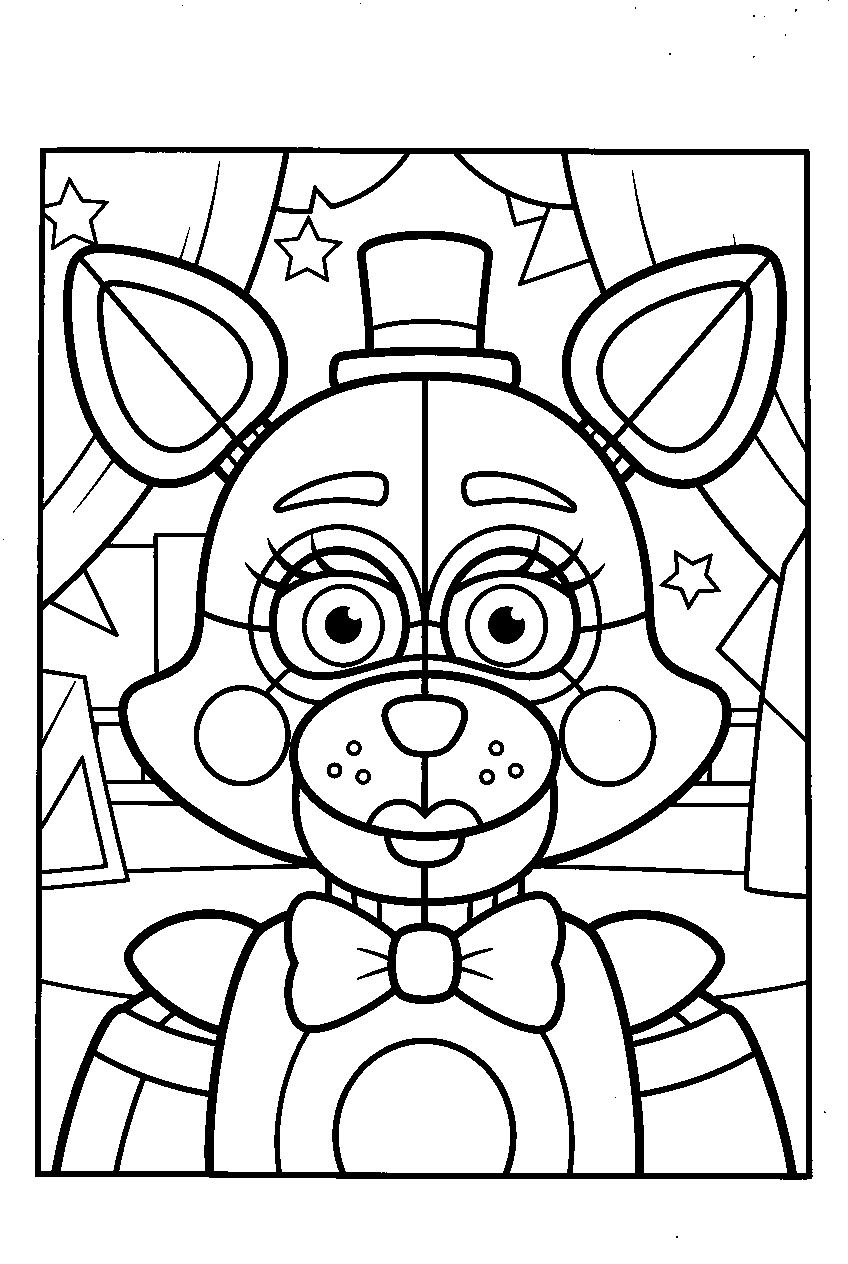 fnaf characters in funtime auditorium line art