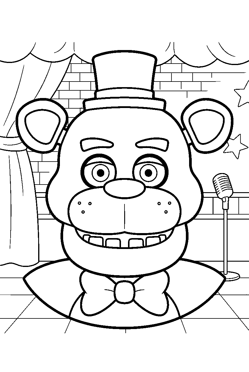 fnaf characters in music room line art