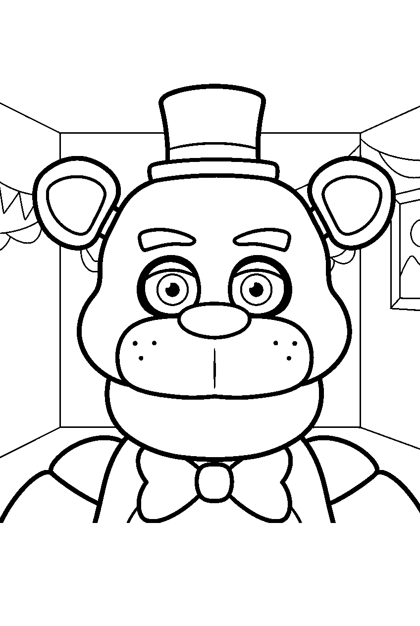 fnaf characters in private room line art