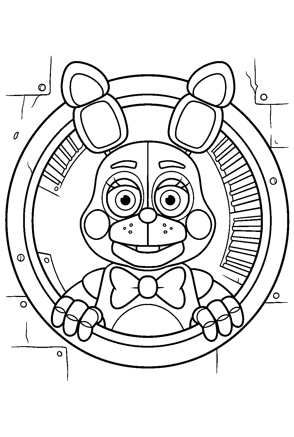 fnaf characters in vent system line art