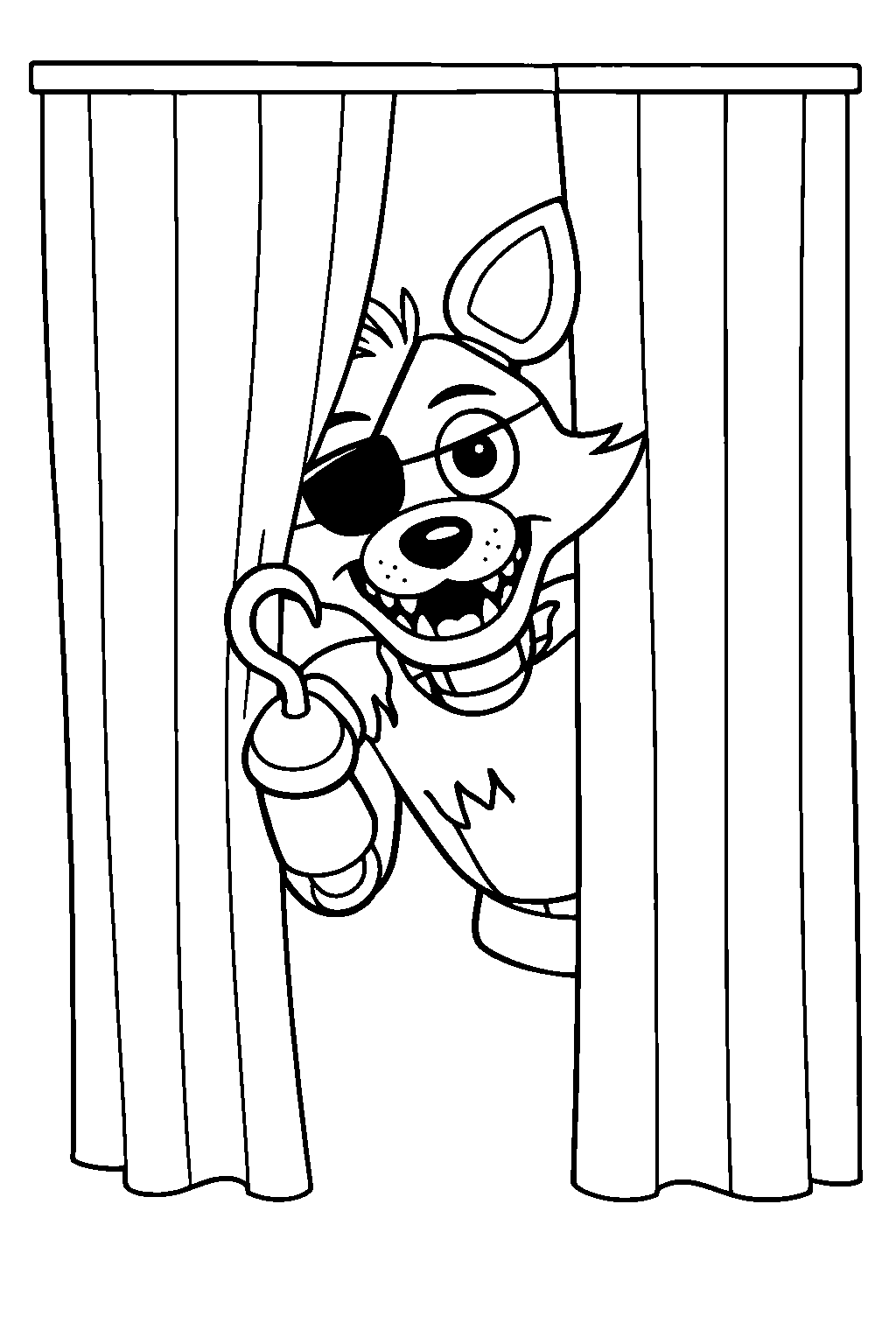 fnaf foxy pirate cove line art