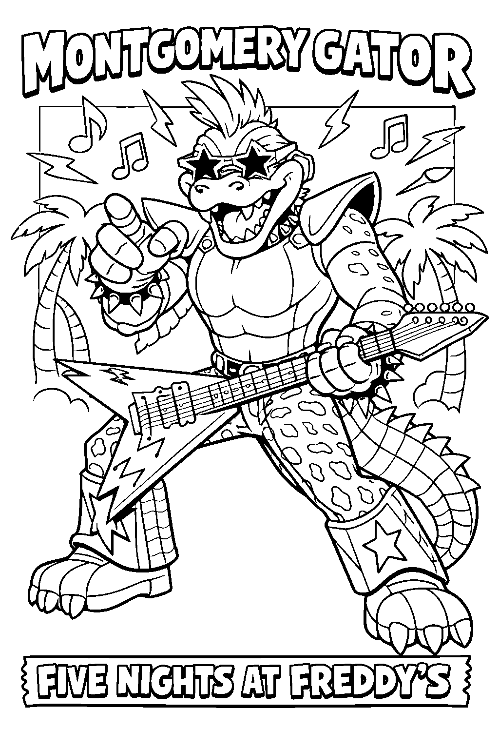 fnaf montgomery gator line art