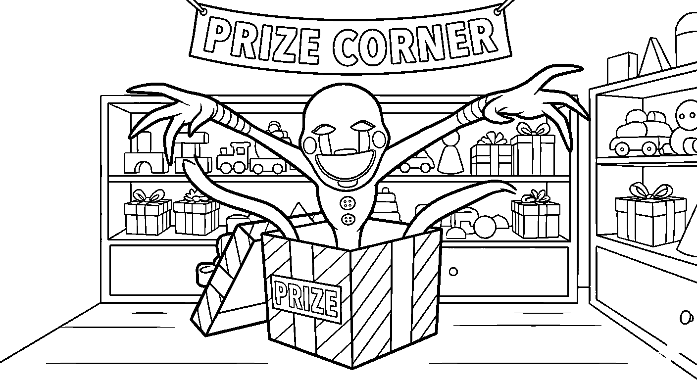 fnaf prize corner puppet line art