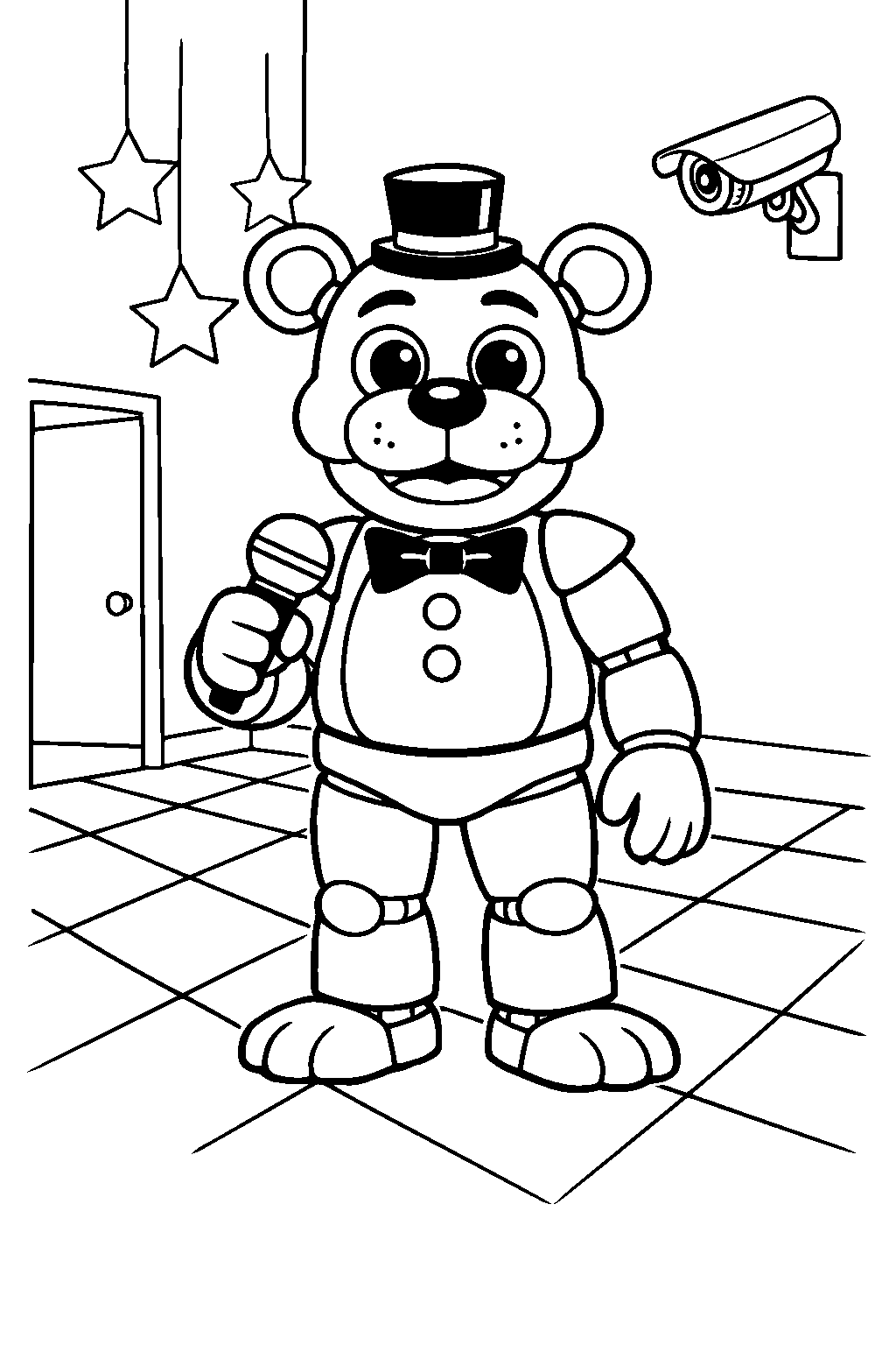 freddy fazbear line art