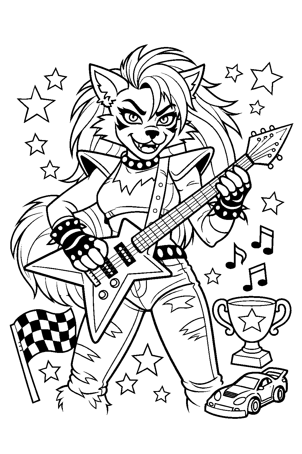 roxanne wolf fnaf line art